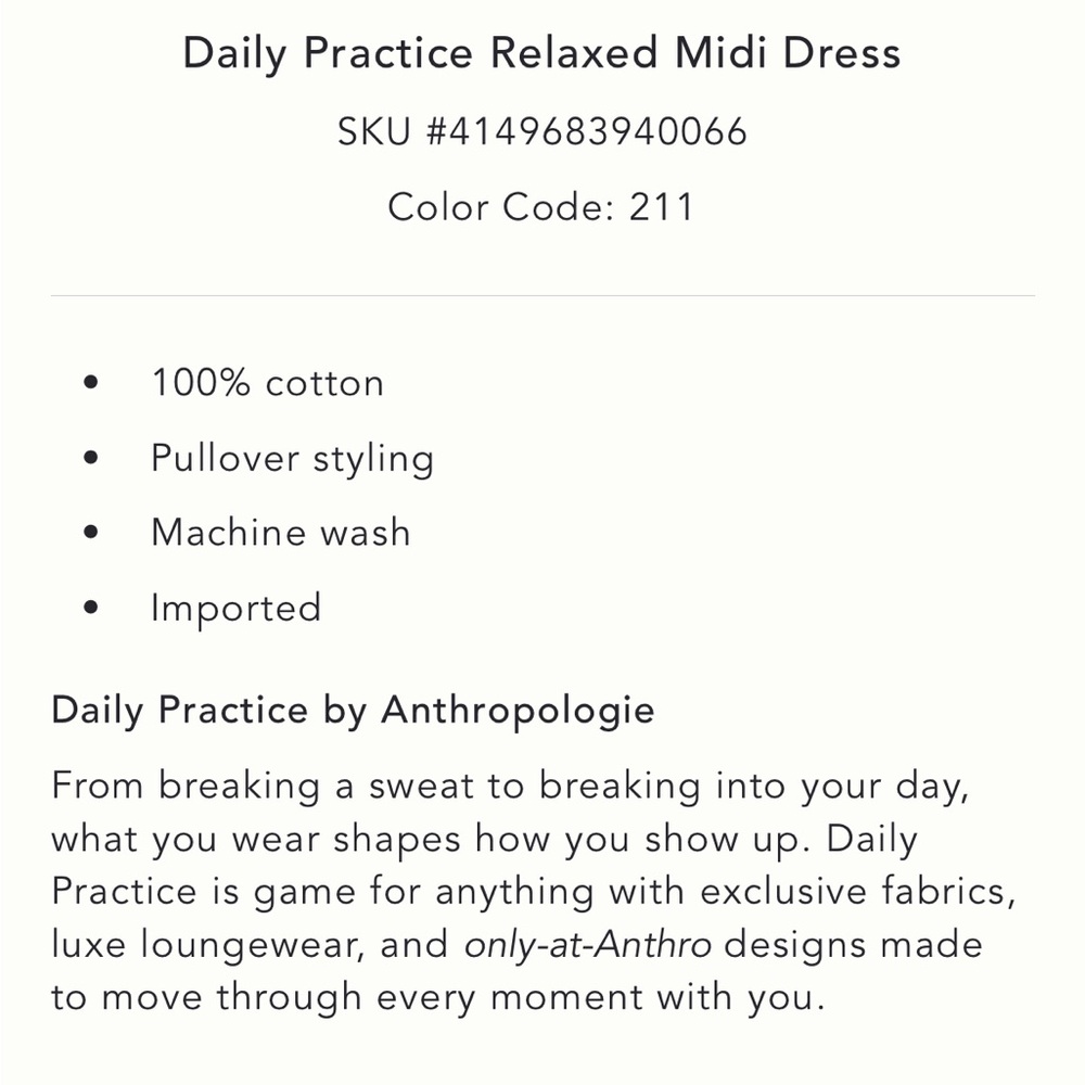 ✨ Anthropologie Relaxed Midi Dress Sz L - Picture 7 of 7
